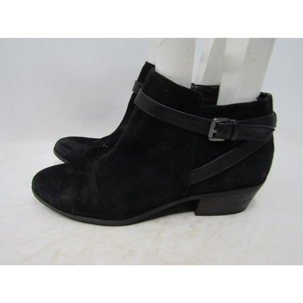Sam Edelman Womens Sz 9.5 M Black Suede Zip Buckle Ankle Fashion Boots Bootie